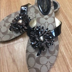 Coach SKYE Jacquard Signature Slides Size 8